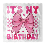 6-Pack Novelty Condoms | “Happy Birthday - Pink Bow” | Funny Gift | Luxury Giftbox Set